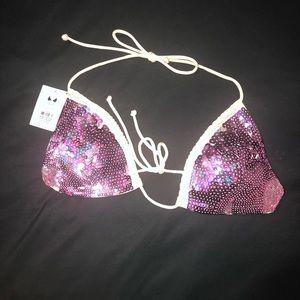 Victoria’s Secret Pink Sequin bathing suit top.